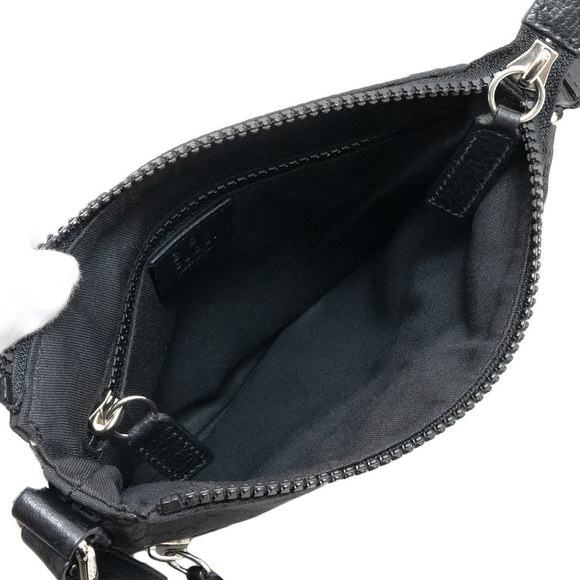 Gucci Bag Messenger Nylon Leather Black Shoulder - Picture 1 of 11